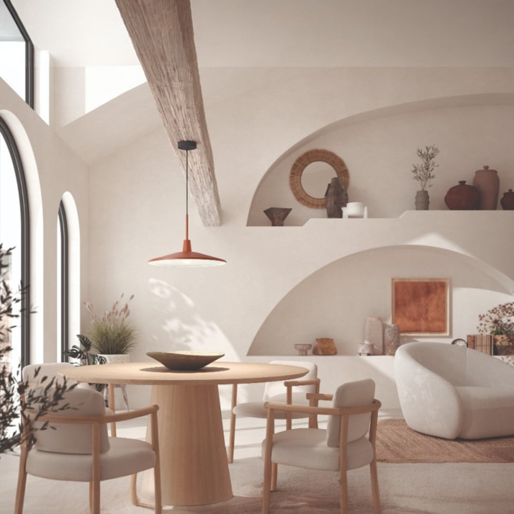 Suspension cuisine métal terracotta — vue 3