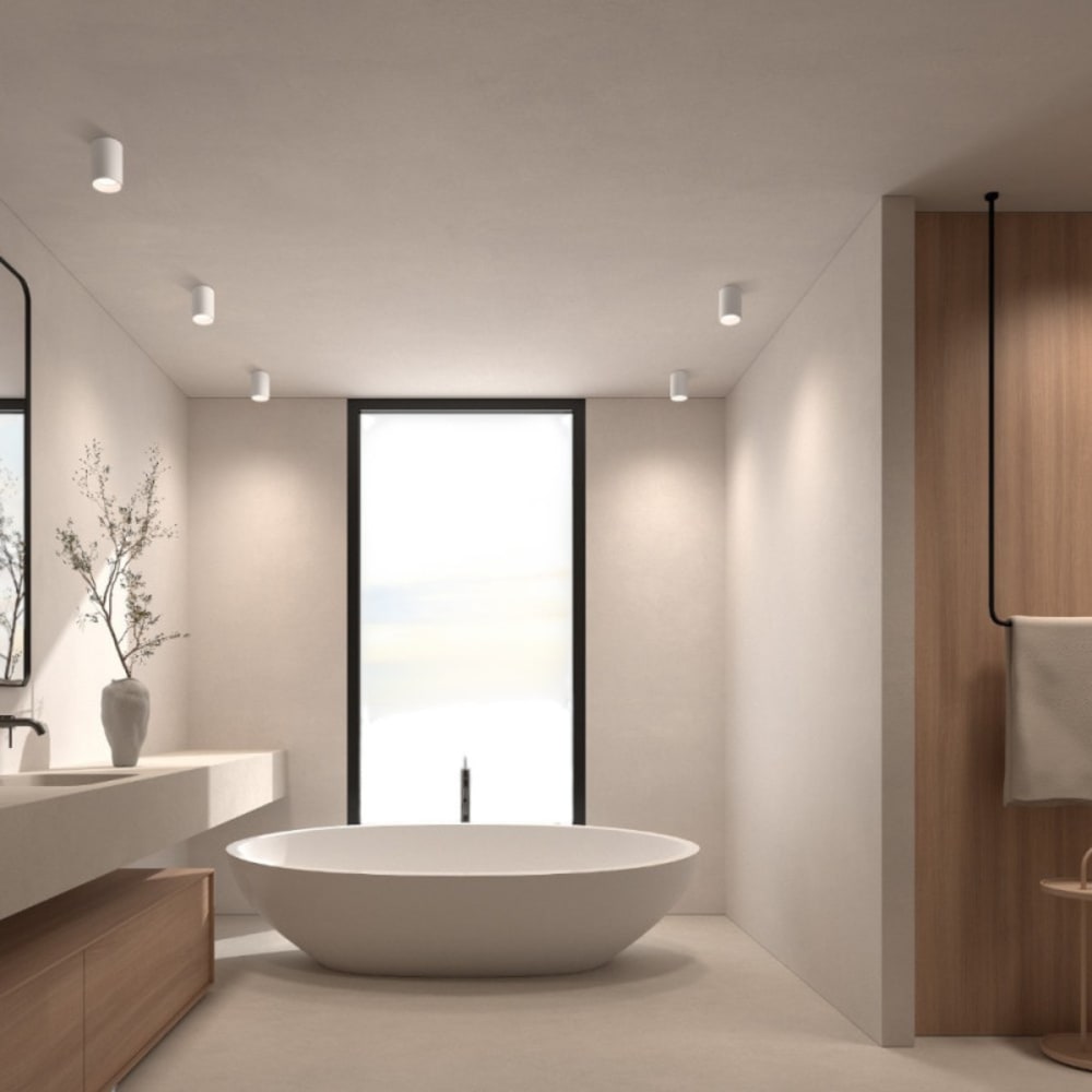 Petit spot plafond salle de bain blanc — vue 3
