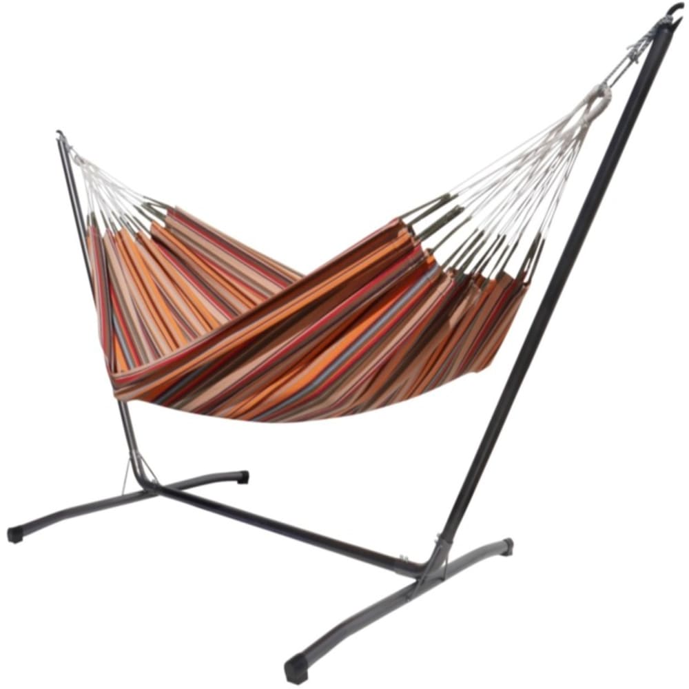 Hamac L en coton multicolore et support en métal