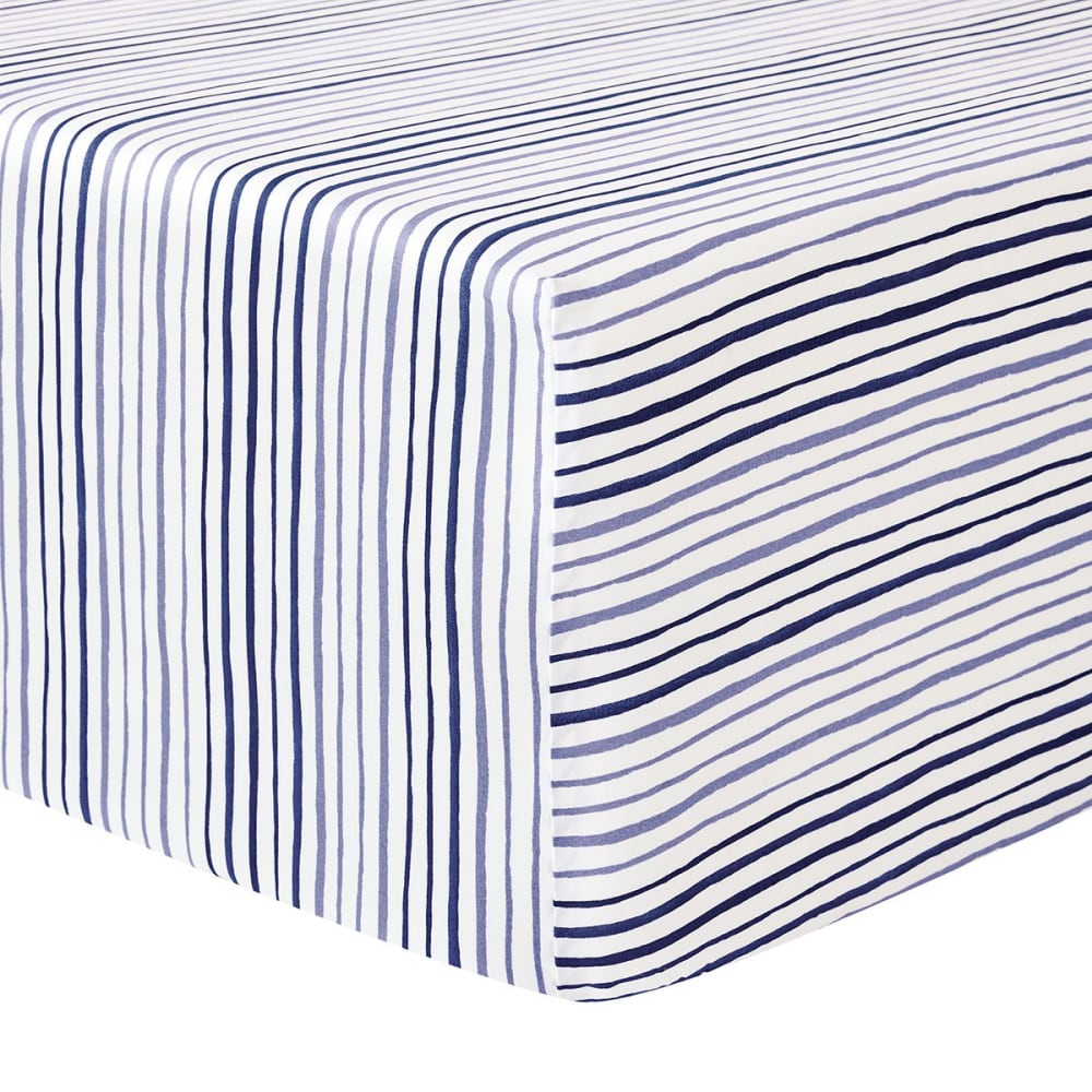 Drap housse percale bleu foncé 90x190 cm
