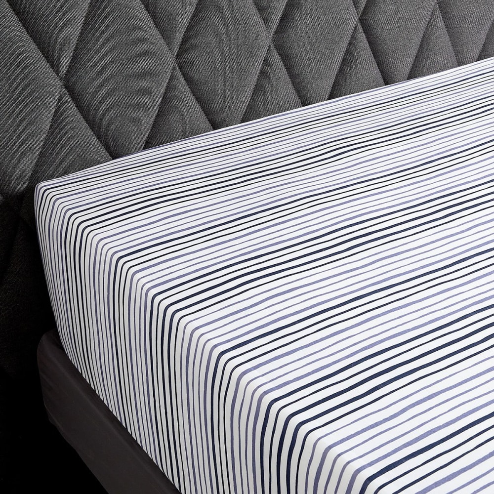 Drap housse percale bleu foncé 90x190 cm — vue 3