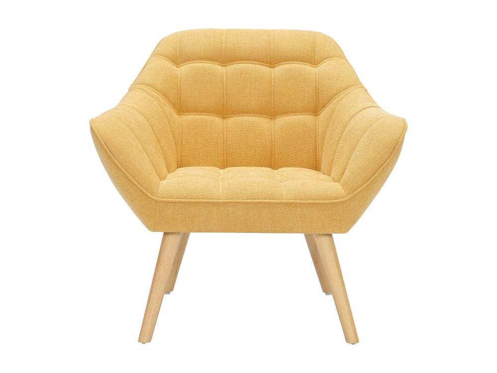 Fauteuil droit polyester jaune moutarde
