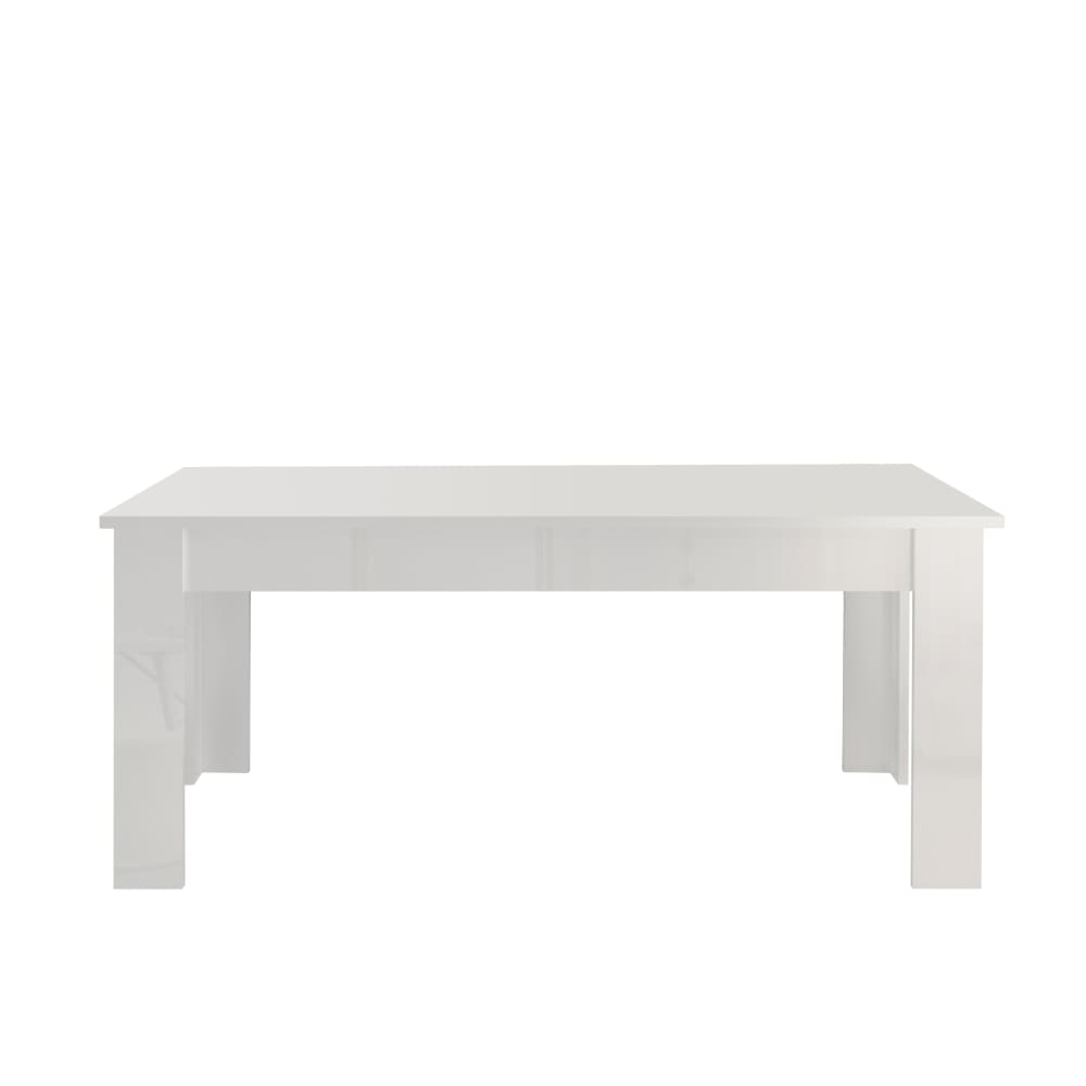 Table extensible 6-8 personnes 140/190 cm effet bois blanc brillant