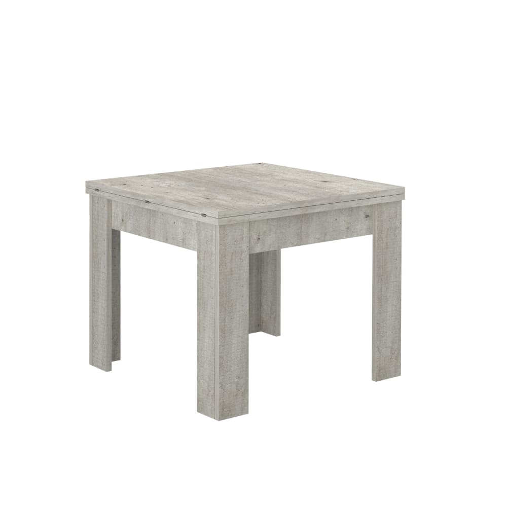 Table extensible 6-8 personnes 90/180 cm effet bois ciment
