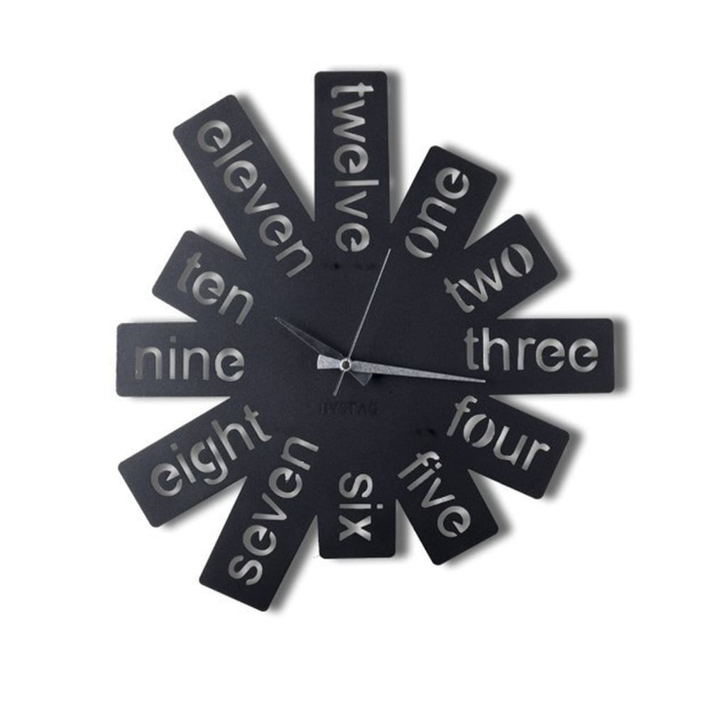 reloj de pared de metal negro o50 cm