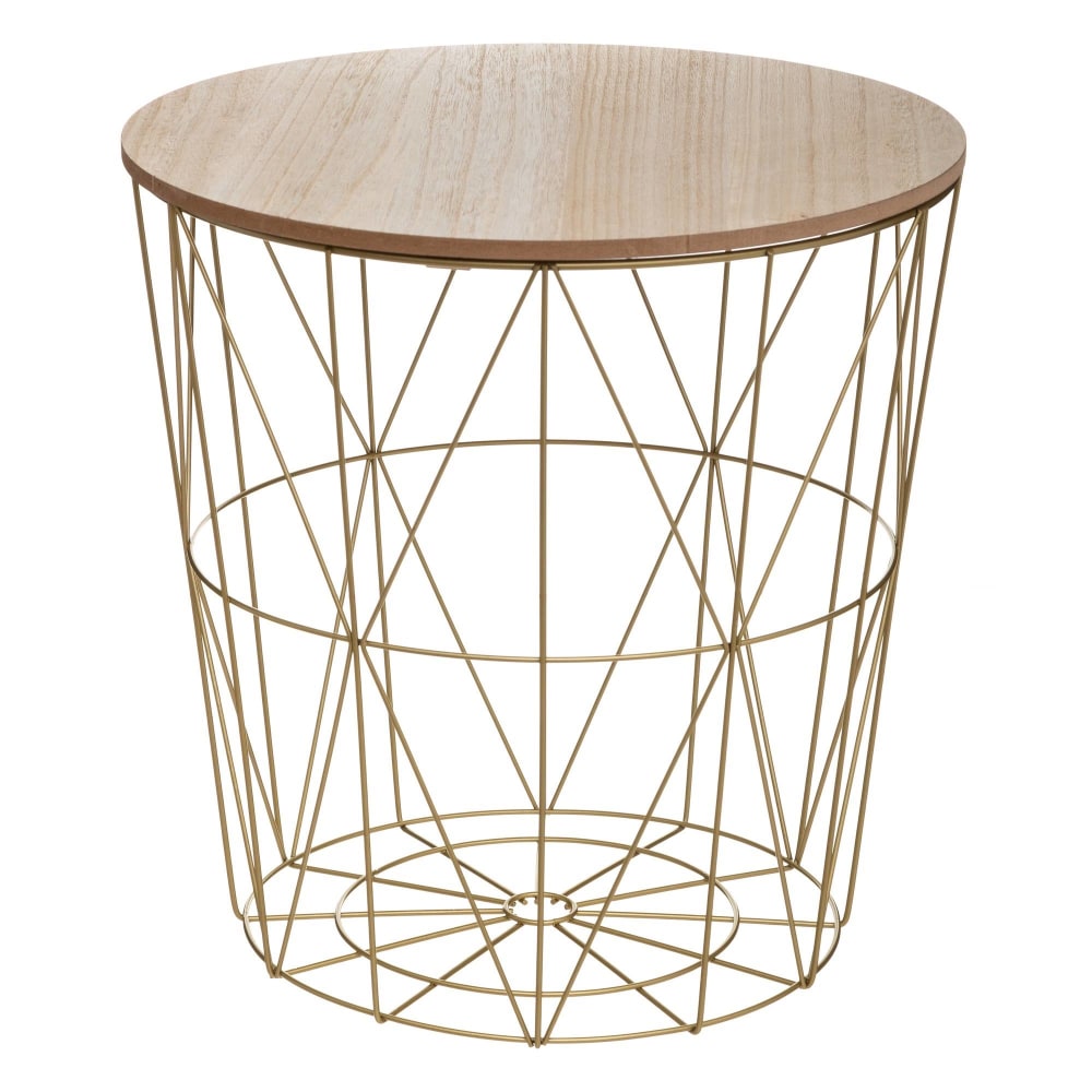 mesa auxiliar de hierro dorado o40x41cm