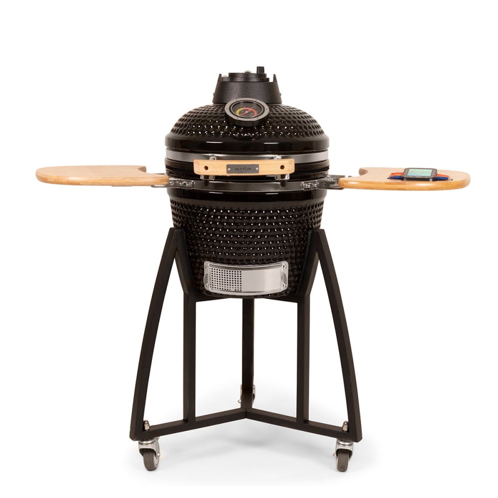 Kamado barbecue en céramique noire, moyen 34 cm Ø grill