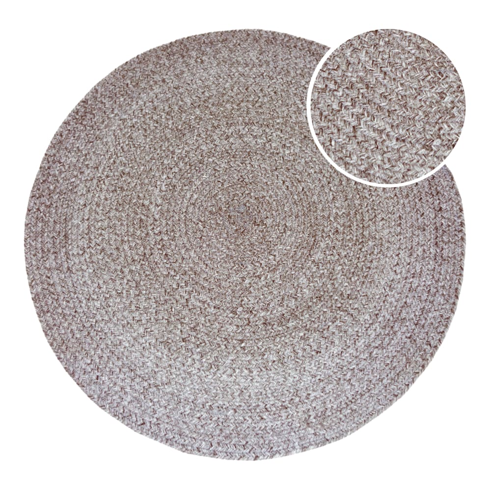 Tapis d'extérieur, rond, marron, 180 x 180 cm / épaisseur : 5 mm