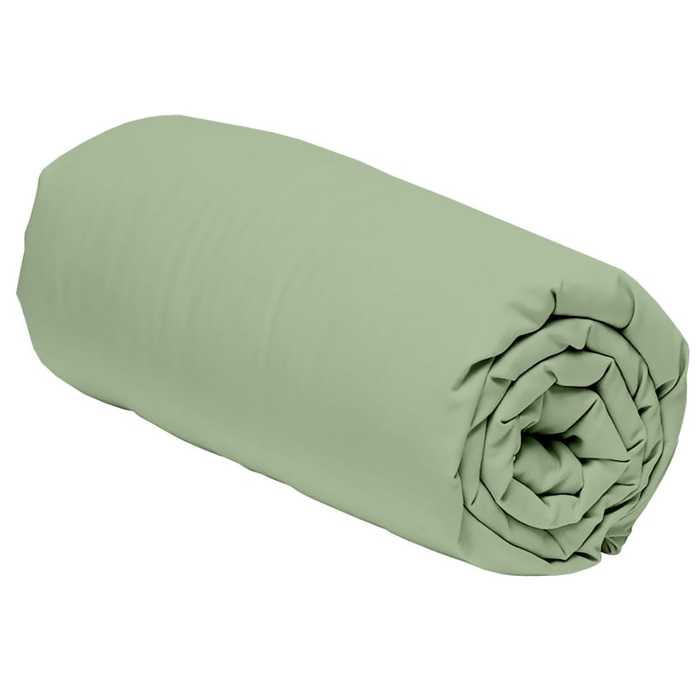 Drap housse 140x190 + 30 cm 100% Percale de Coton 80 fils Sauge — vue 3