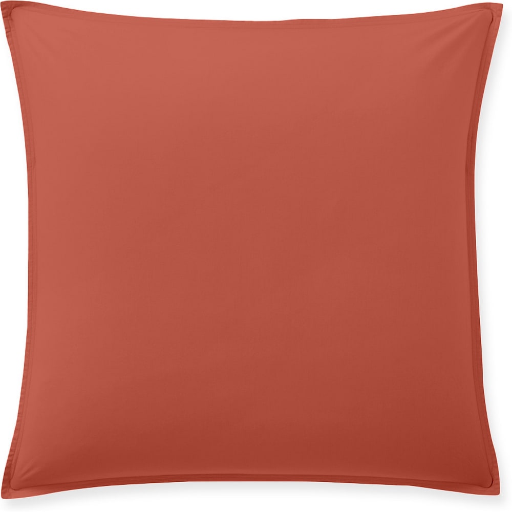 Taie d'oreiller 65x65 cm Percale de Coton Lavé Terre De Sienne