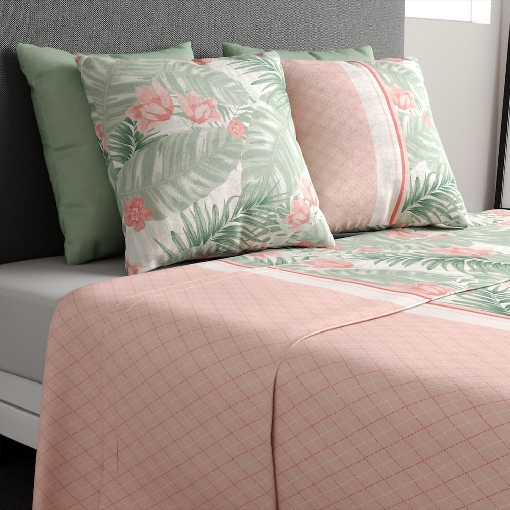 Parure de draps coton imprimée + taie 180x290 cm