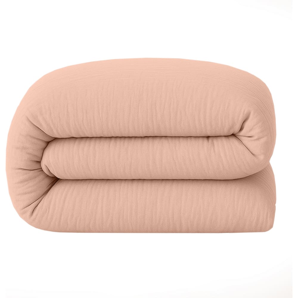 Housse de couette 240x260 cm Gaze de Coton Lavé Rose Lotus — vue 3