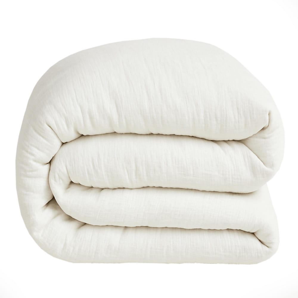 Housse de couette 240x260 cm Gaze de Coton Lavé Blanc Pur — vue 3