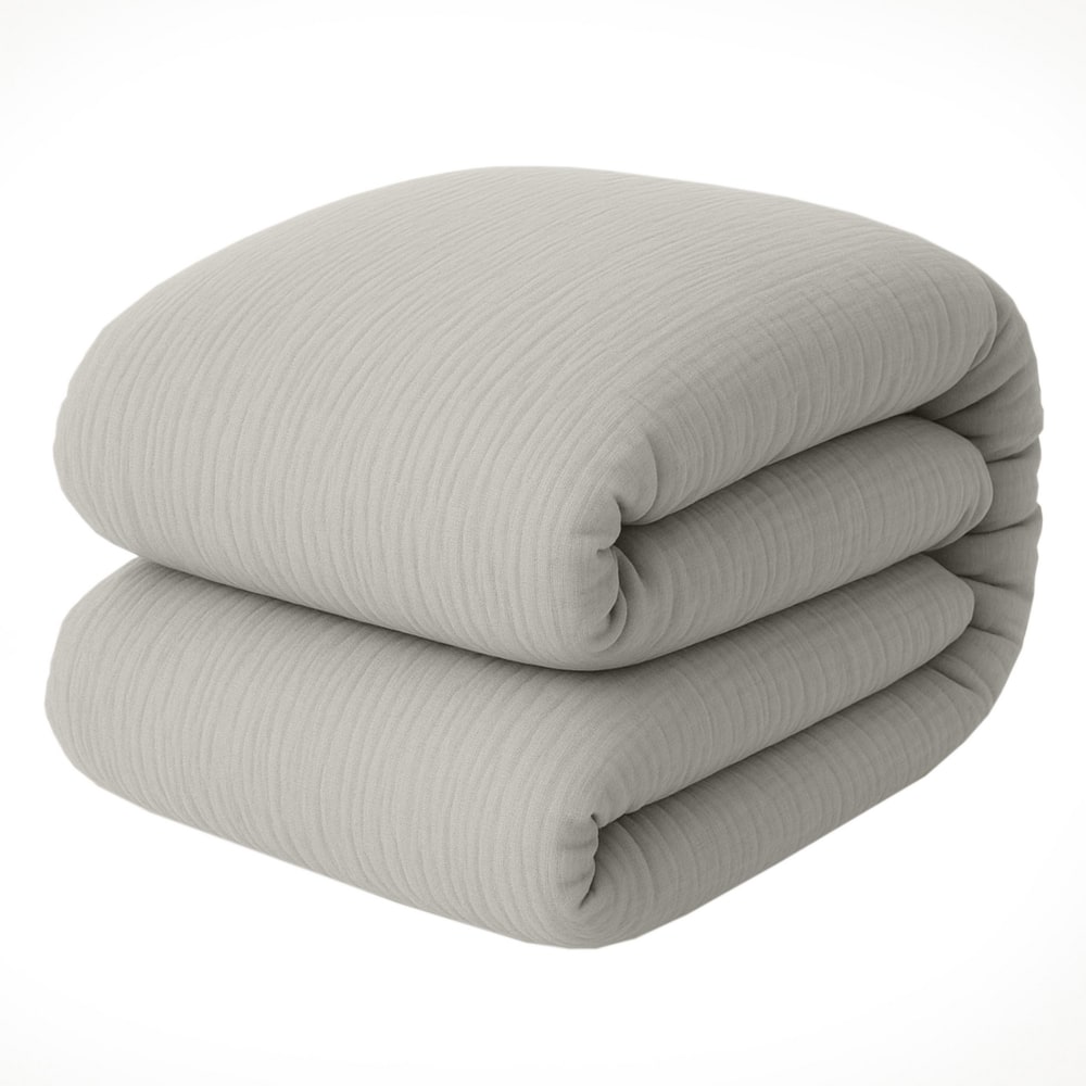 Housse de couette 240x260 cm Gaze de Coton Lavé Gris Glacier — vue 3