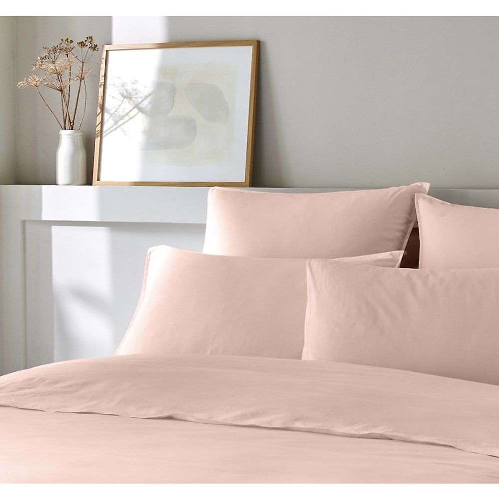 Parure housse de couette coton et bambou rose 240x220 cm - Maisons du Monde
