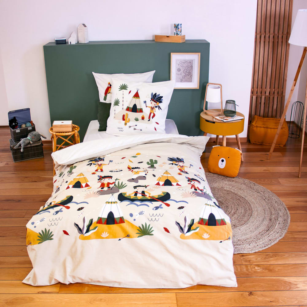 Parure de lit enfant 100% coton imprimée + 1 taie 140x200 cm