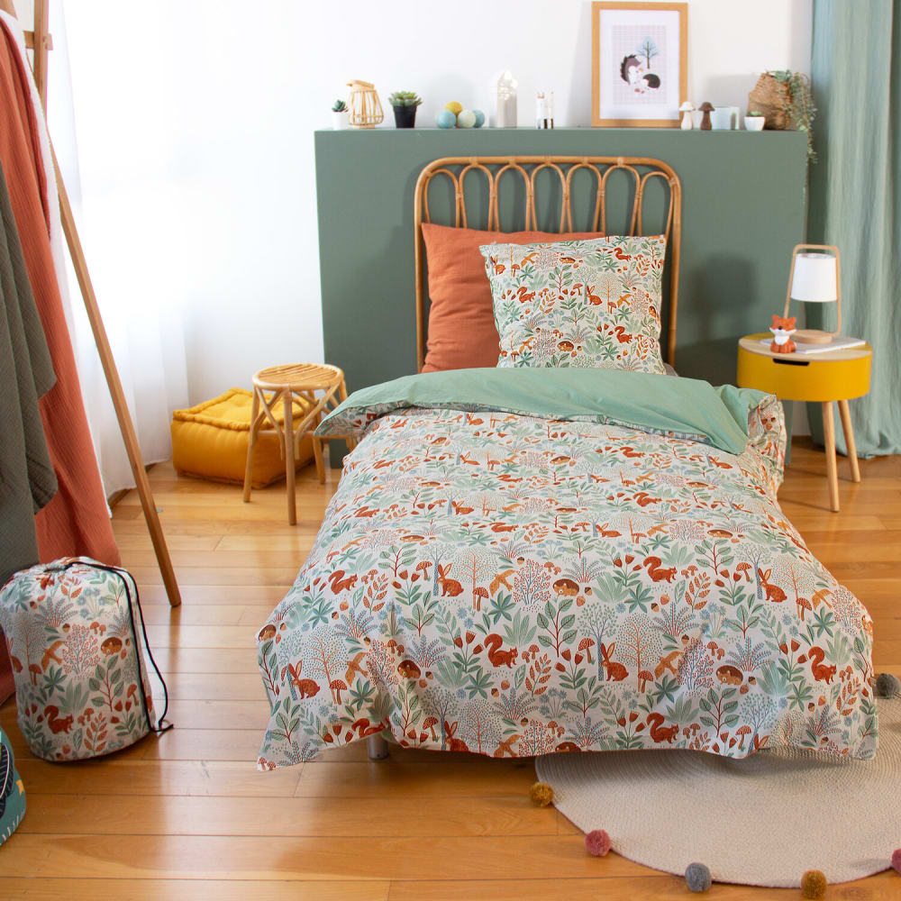 Parure de lit enfant 100% coton imprimée + 1 taie 140x200 cm