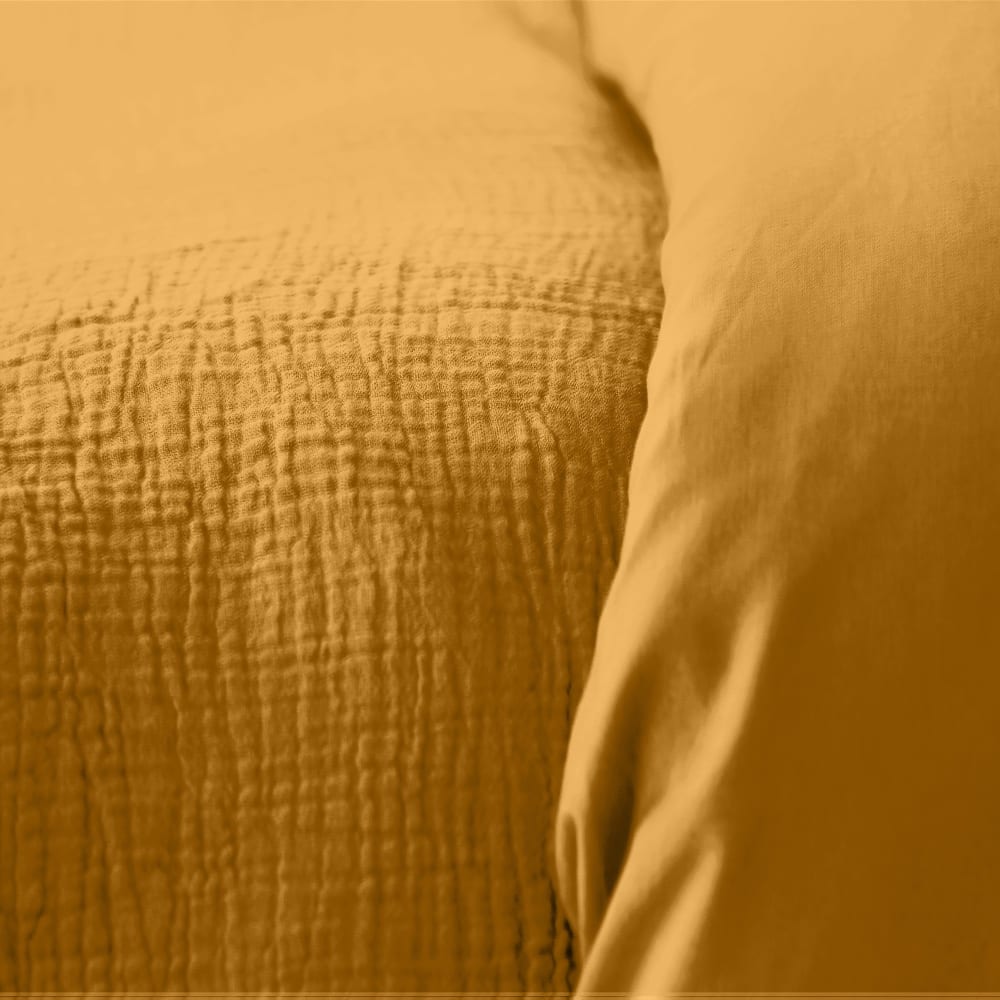 Parure de lit 220x240 cm Gaze de Coton Miel — vue 3