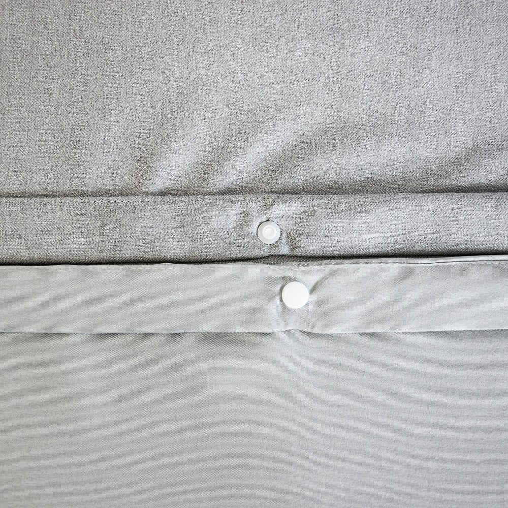 Parure de lit 220x240 cm Microfibre effet flanelle Cendre — vue 3
