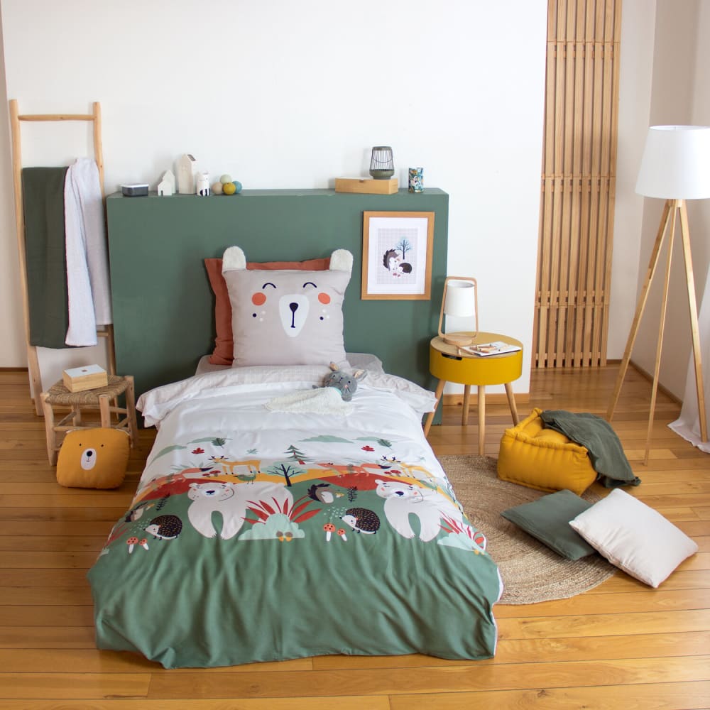 Parure de lit enfant 100% microfibre uni + 1 taie 140x200 cm