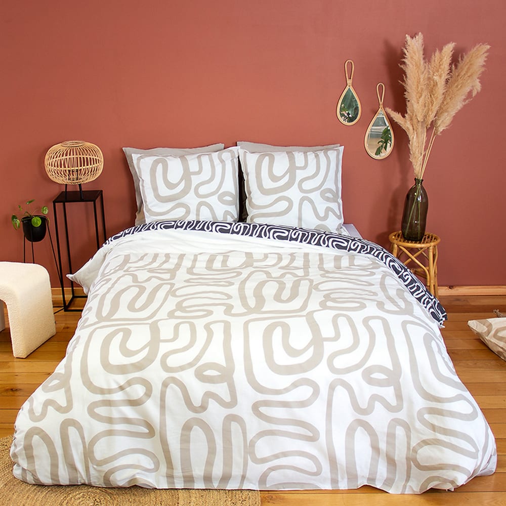Parure de lit 220x240 cm Coton Sidnie Parure de lit 220x240 cm Coton Sidnie