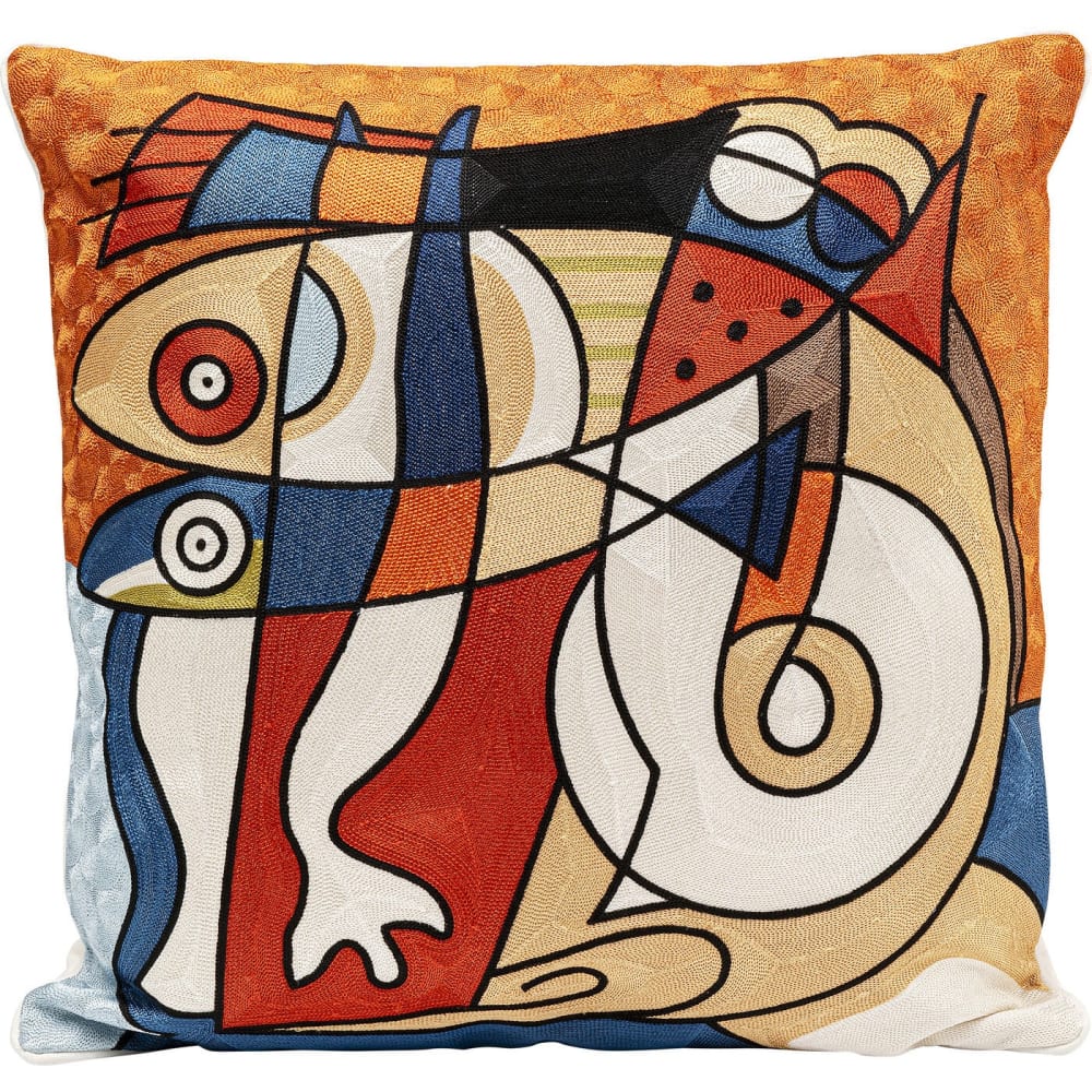 Kare Design Kissen mit abstraktem Muster, mehrfarbig, 50x50cm style modern - Baumwolle