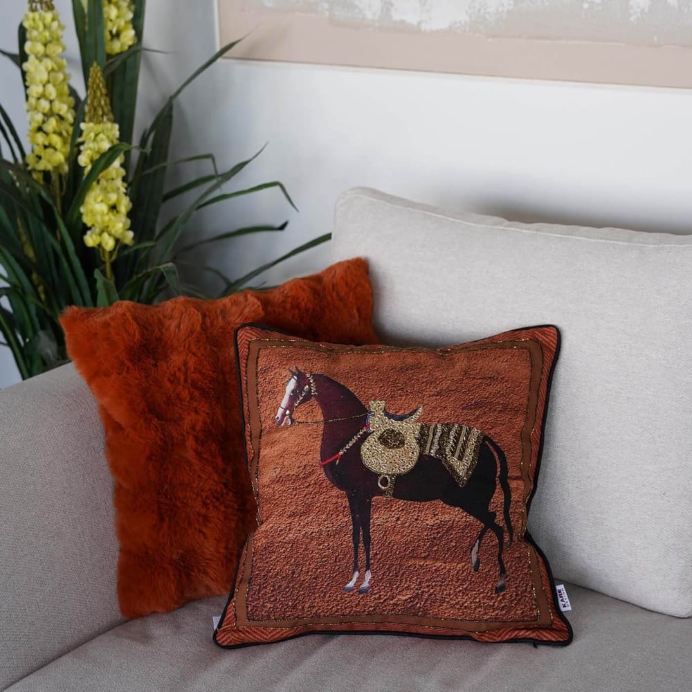 Kissen mit Pferd, mehrfarbig, 45x45cm - Maisons Du Monde