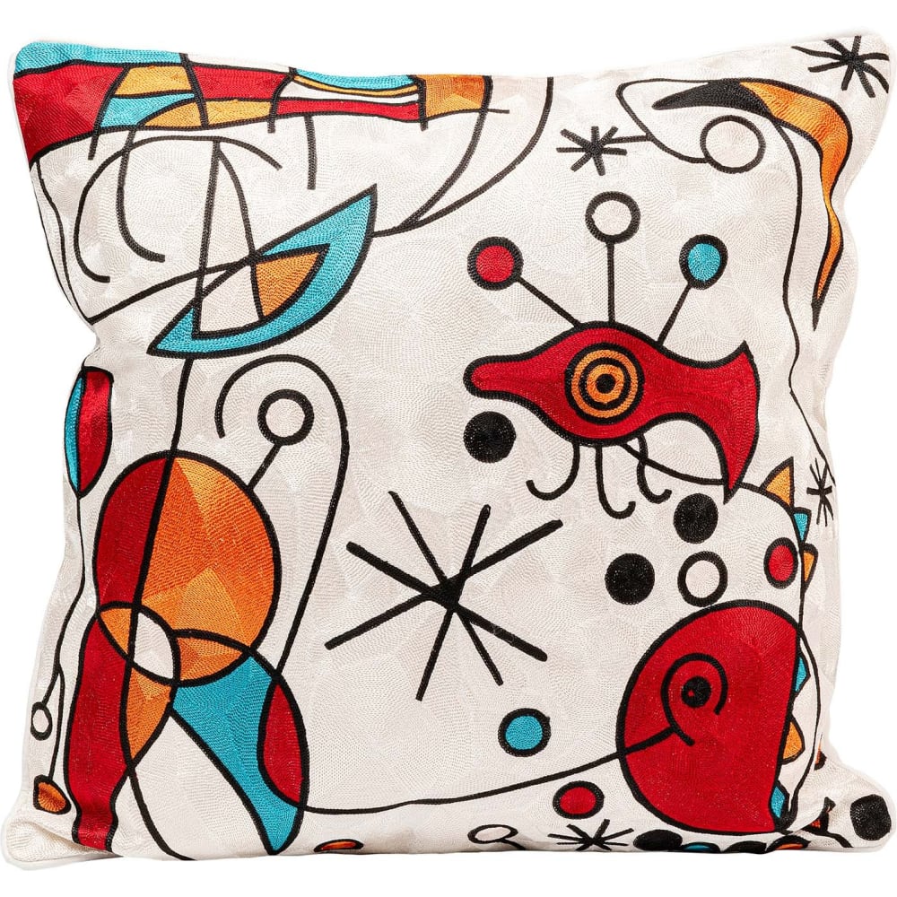 Kare Design Kissen mit abstraktem Muster, mehrfarbig, 50x50cm style modern - Baumwolle