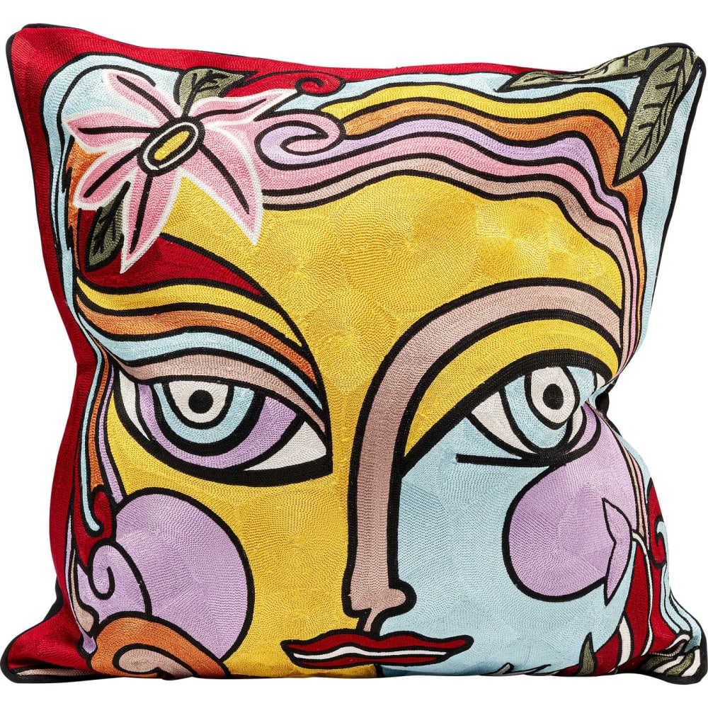 Kare Design Kissen mit abstraktem Muster, mehrfarbig, 50x50cm style modern - Baumwolle