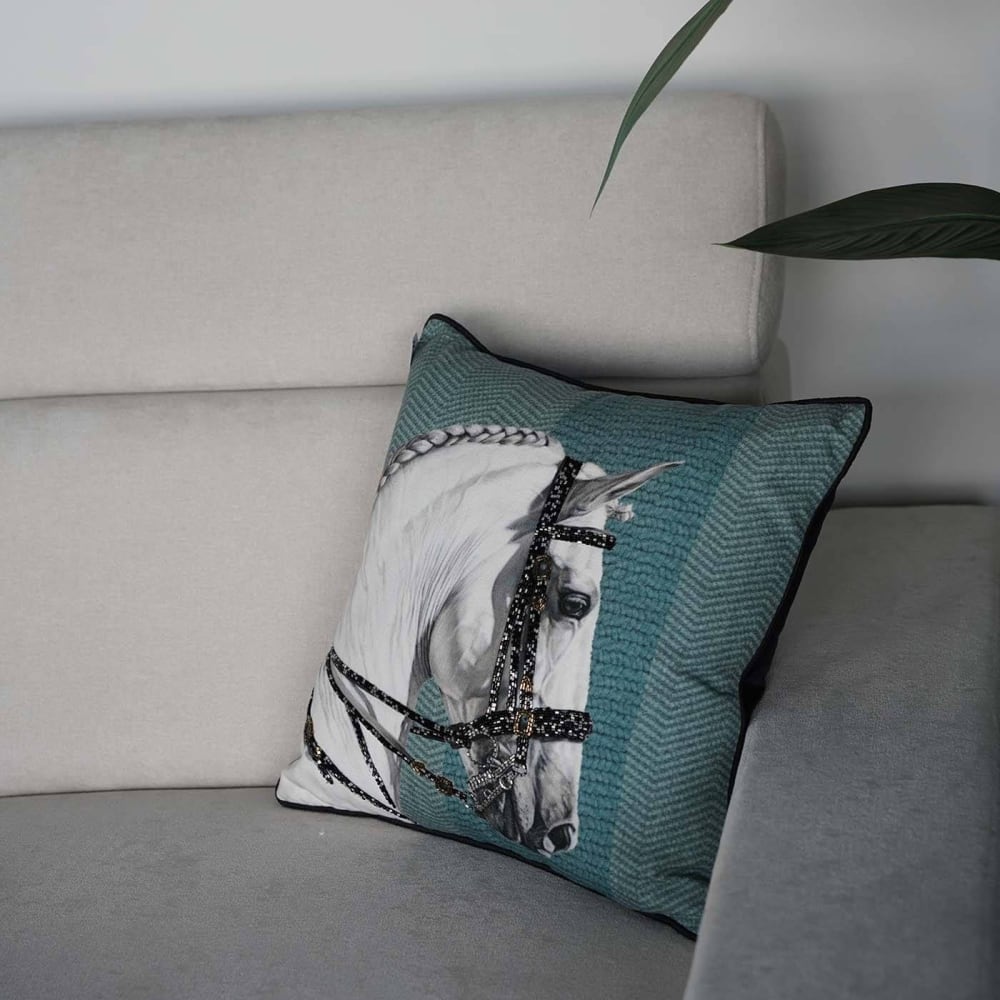 Kissen mit Pferd, mehrfarbig, 45x45cm - Maisons Du Monde