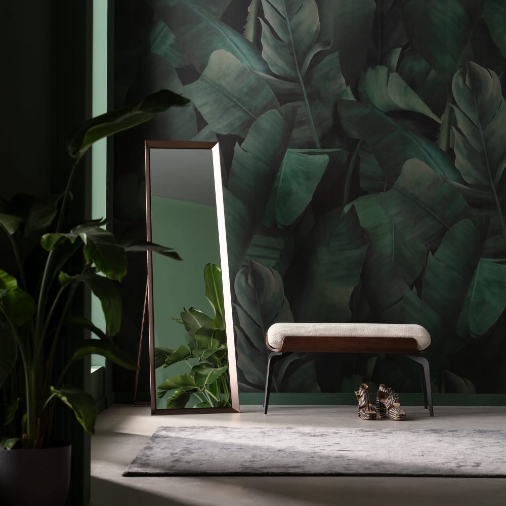 Miroir sur pied en acier marron 160x53