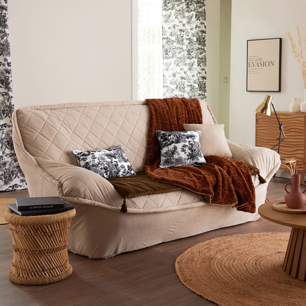 Housse de coussin en coton noir 30x50cm — vue 3