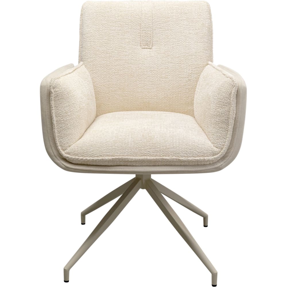 Fauteuil de table pivotant - polyester beige