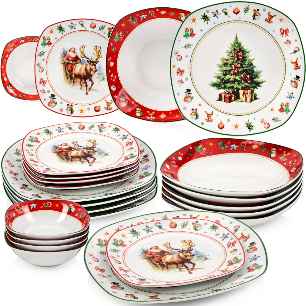 SÄNGER 24-teiliges Tafelservice aus Porzellan, weiß style modern - Porzellan