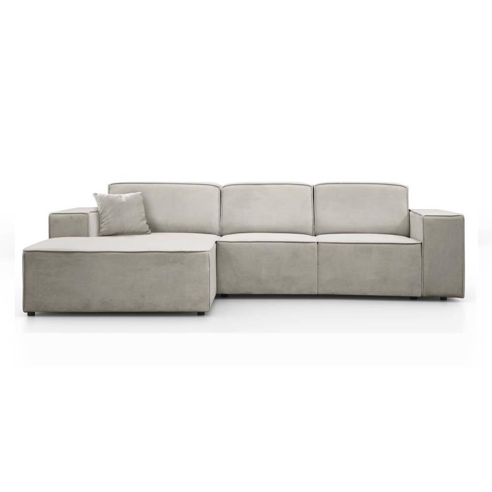 Canapé d'angle sans fonction couchage beige gauche