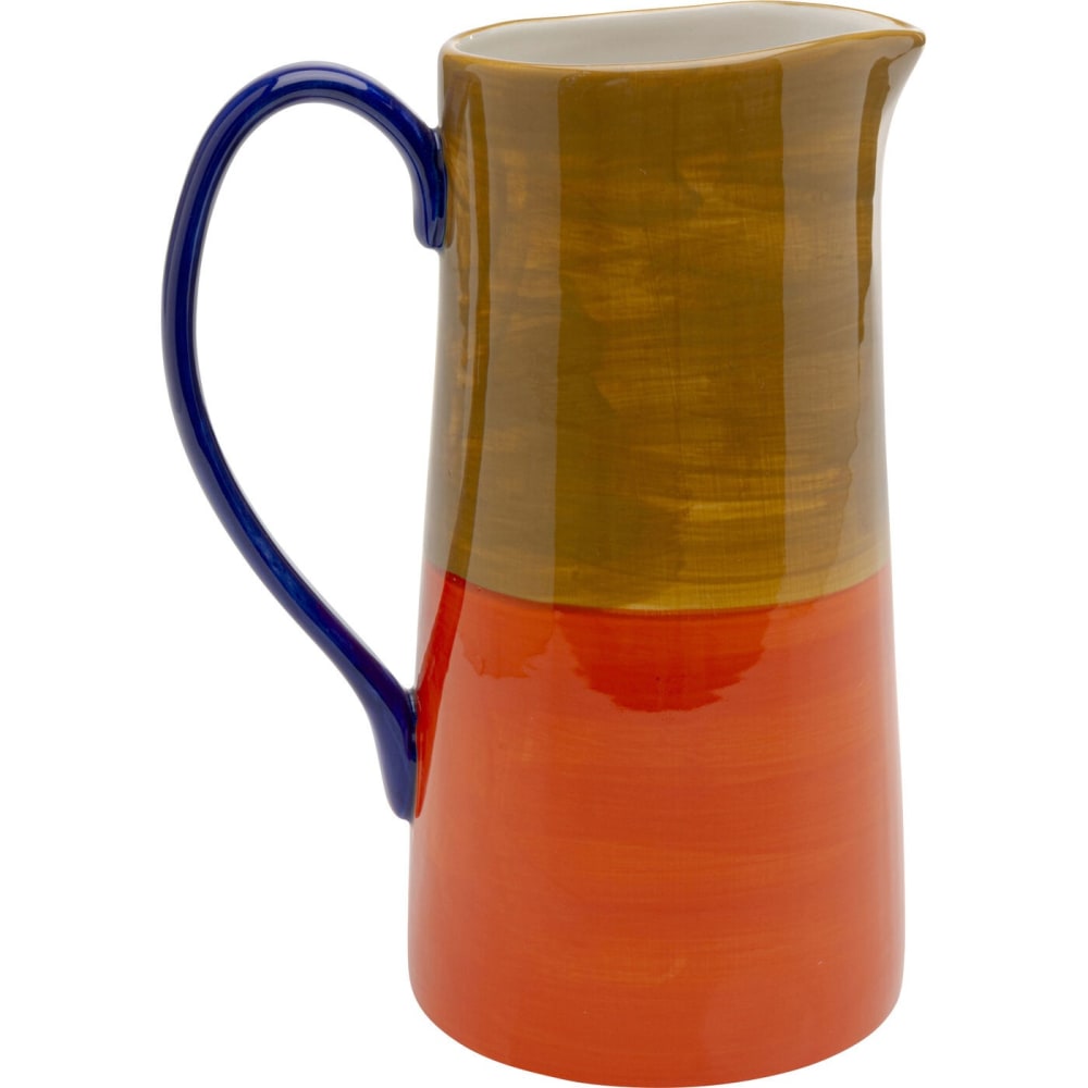 Carafe en grès orange et marron Carafe en grès orange et marron