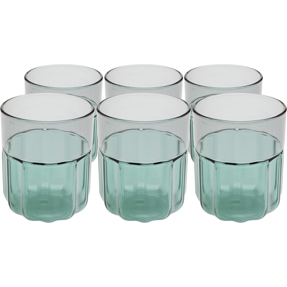 Lot de 6 - verre à eau en verre turquoise
