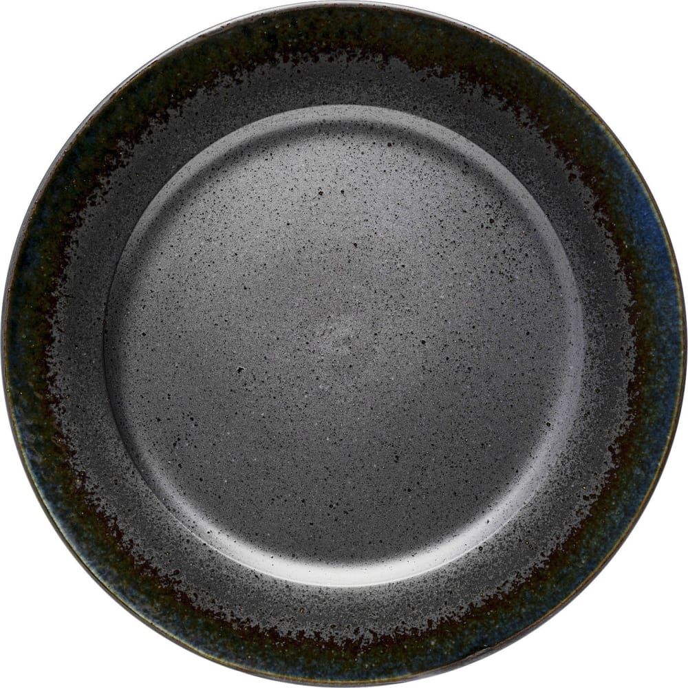 Assiette plate en faïence noire d32