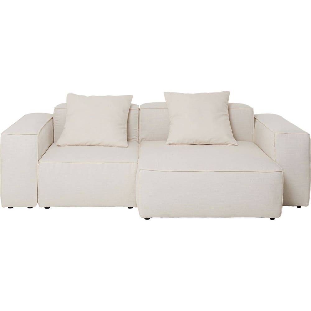 Canapé d'angle de jardin 2 places en polyester crème