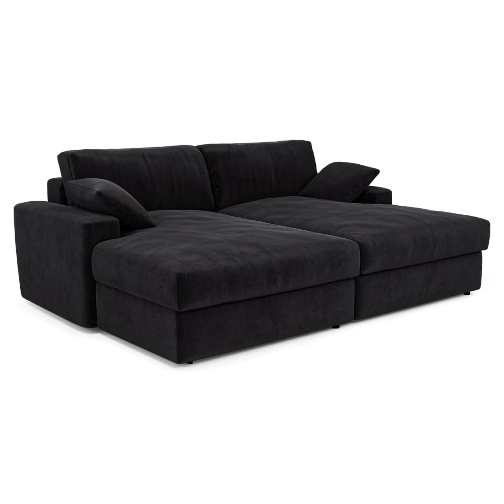 Canapé 4 places en velours noir