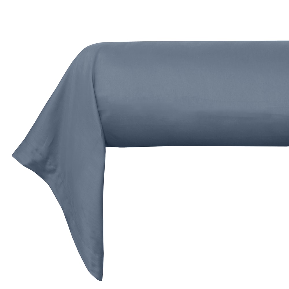 Taie de traversin 86x185 cm satin de coton bleu