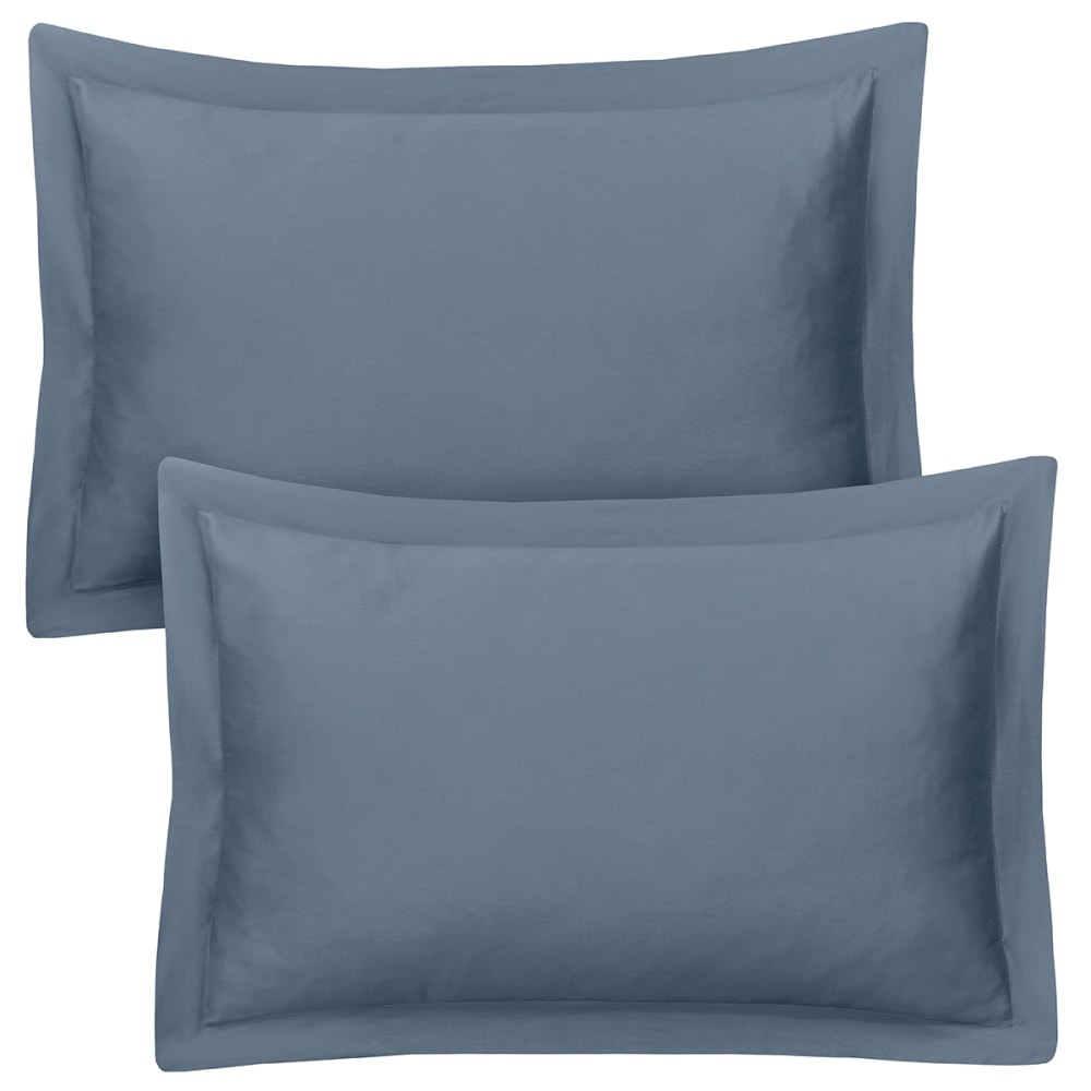 Blanc Avenue Set mit 2 Kissenbezügen 50x70 cm Baumwollsatin style classic chic Blau Öko-Tex Zertifikat Baumwolle