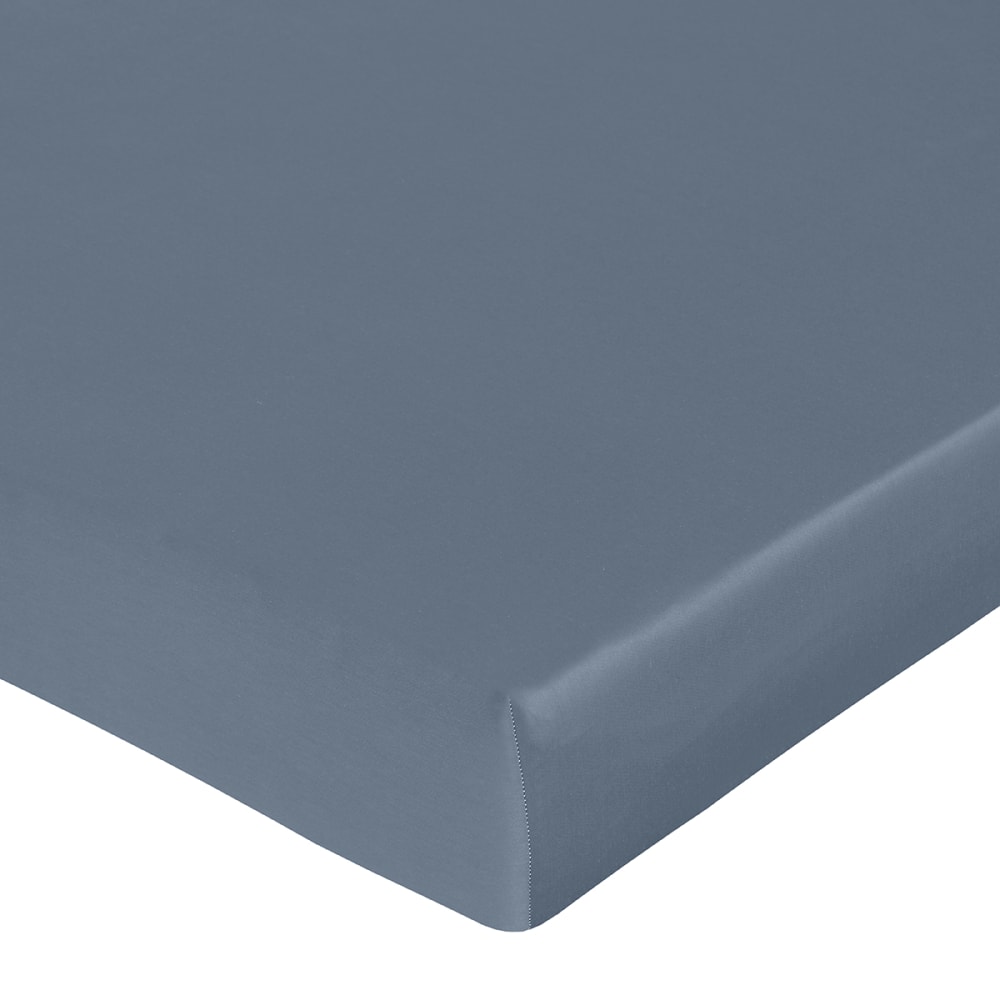 Blanc Avenue Spannbettlaken 140x190 cm Baumwollsatin style classic chic Blau Öko-Tex Zertifikat Baumwolle