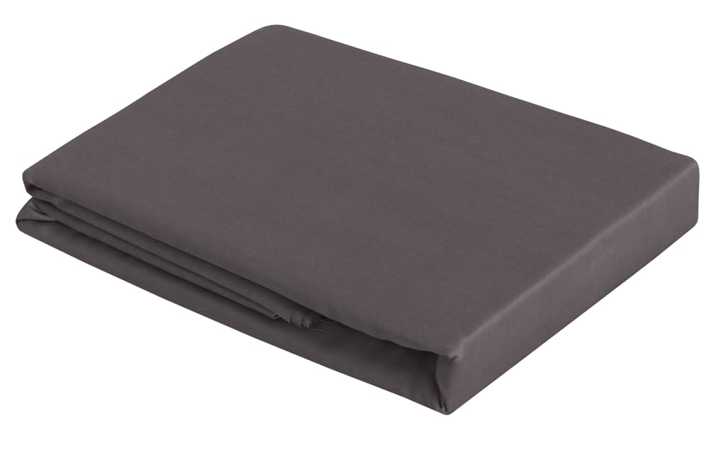 Drap plat 2 personnes 270x300 cm satin de coton anthracite