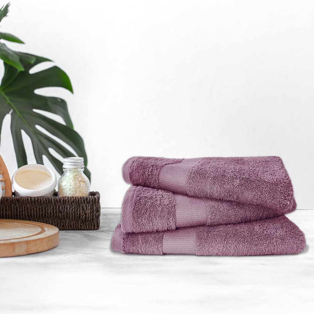 Lot de 3 serviettes éponge 50x90 cm 500 gr/m2 100% coton - Maisons du Monde