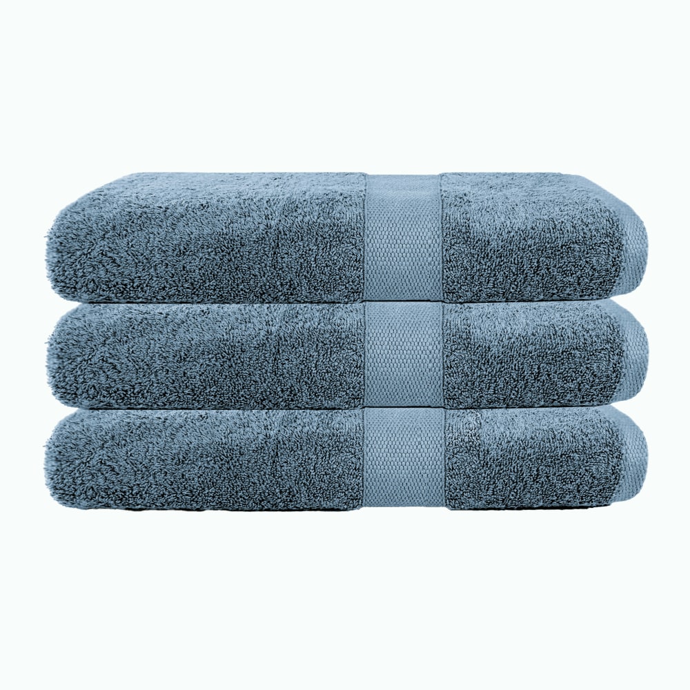 BLANC AVENUE 3er-Set Frotteehandtücher 50x90 cm 500 gr/m2 . 100% Baumwolle. Maschinenwäsche 60°. OEKO-TEX zertifiziertes Produkt. Blau