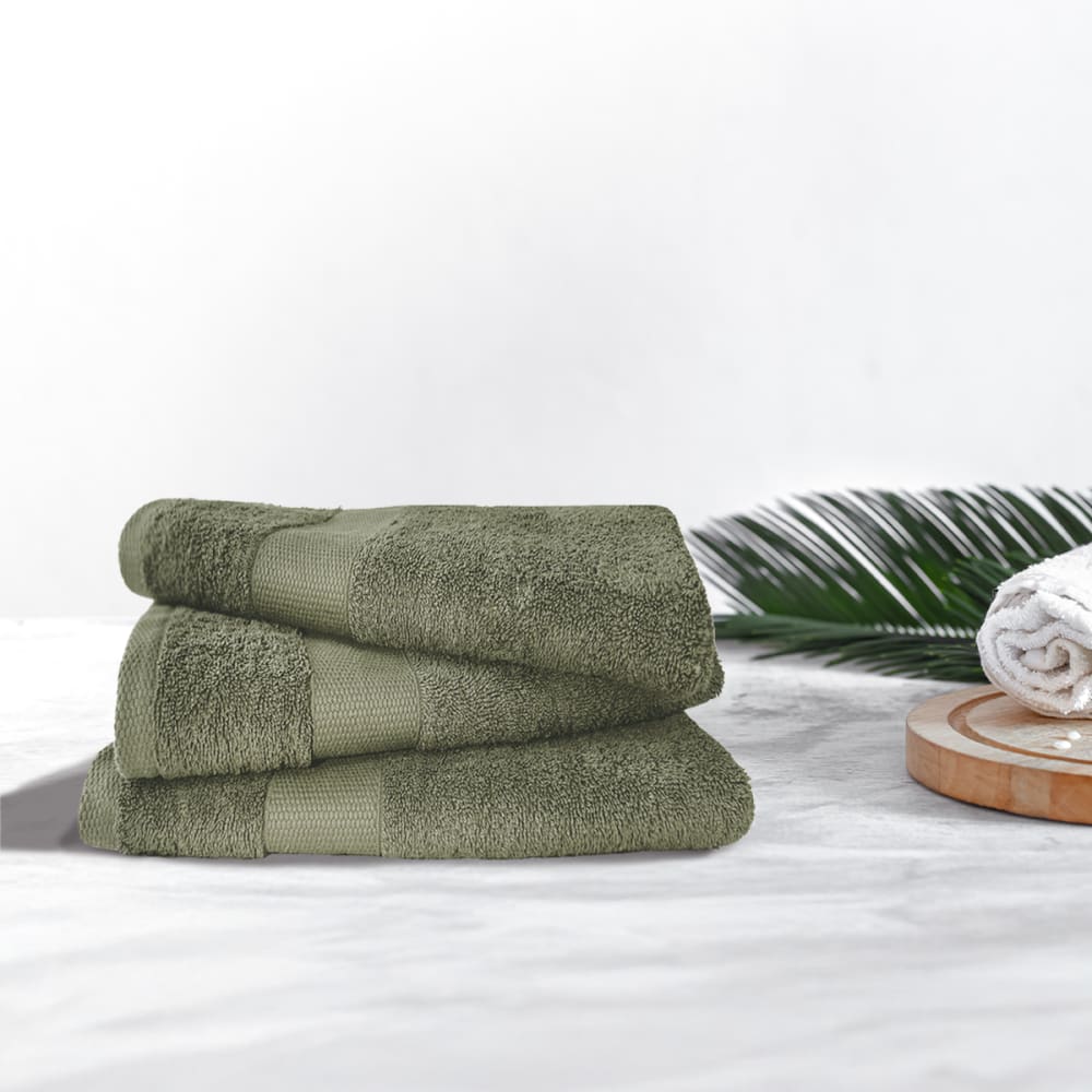Lot de 3 maxi draps de bain 100x150 cm 500 gr/m2 100% coton - Maisons du Monde