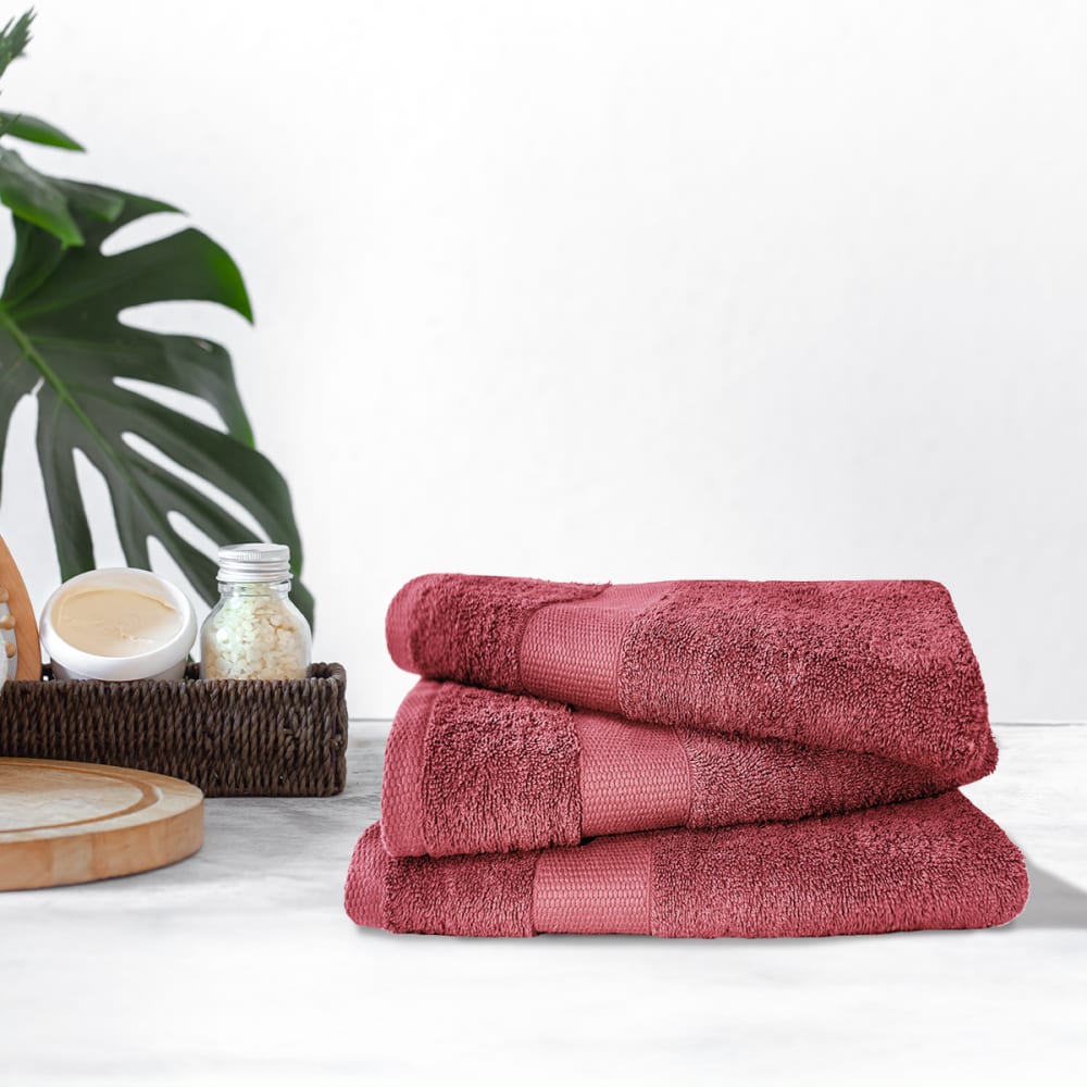 Lot de 3 maxi draps de bain 100x150 cm 500 gr/m2 100% coton - Maisons du Monde