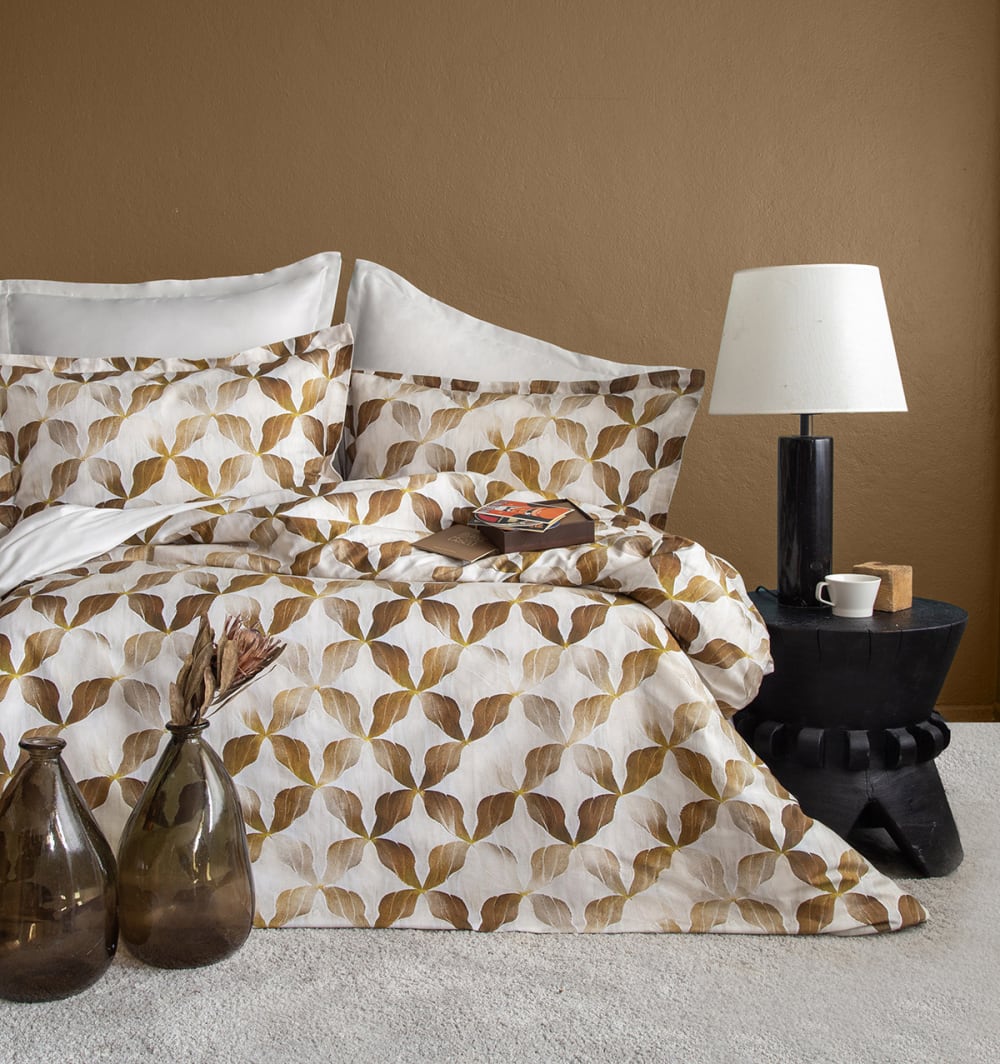 Blanc Avenue Bettwäschegarnitur 240x220 cm+2 Kopfkissenbez 63x63 cm-Baumwollsatin Beige Öko-Tex Zertifikat Baumwolle