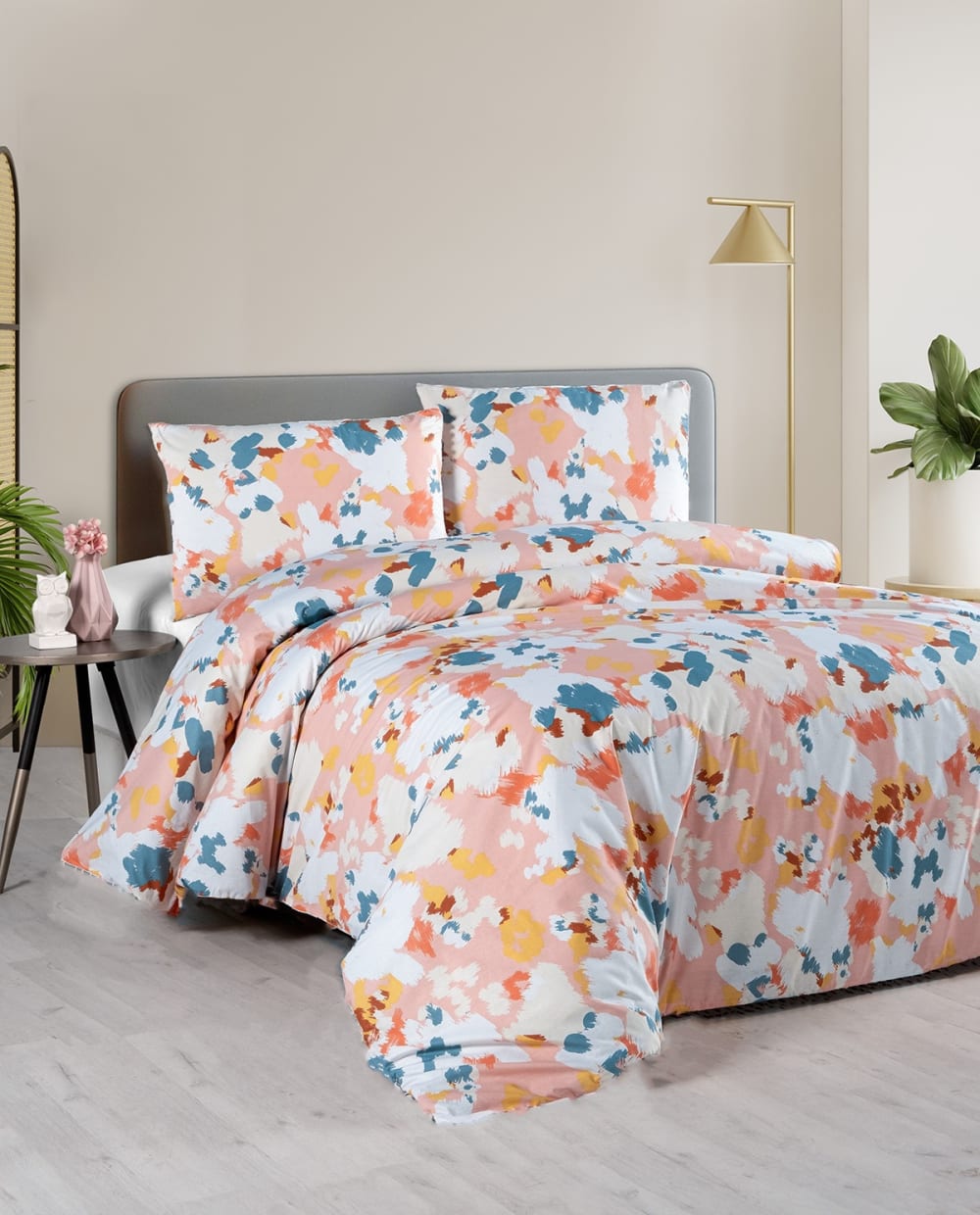 Parure de lit 1 personne 140x200 cm coton imprimé